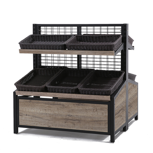 Présentoir Commercial Premium en Acier et Bois pour Fruits et Légumes – Rayonnage Gondole pour Supermarché - Product Image 5