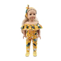 Nouvelle conception américaine, vêtements pour poupée Shafu unisexe de 18 pouces, jouet en peluche doux, pantalon évasé à une épaule, robe de mode pour bébé