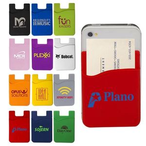 Porte-cartes de crédit écologique pour cadeaux promotionnels, support de téléphone portable adhésif en silicone avec logo personnalisé imprimé, étui portefeuille pour téléphone - Product Image 2