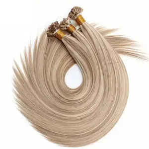 Pre-bonded Flat Tip Italian Keratin Bonds Hair Extension Piano Color Remy Human Hair