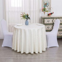 Nappe ronde rouge de qualité supérieure, résistante aux taches et durable, pour les mariages, les banquets et les repas à domicile, couleur unie élégante
