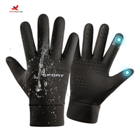 Gants thermiques d'hiver pour l'extérieur, cyclisme, ski, survie, fonction écran tactile, chauds, imperméables, en coton polaire, unisexe, couleur unie