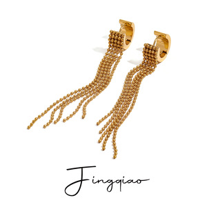 Pendientes de Borla Yueli, Color Dorado, Acero de Titanio, Joyería de Moda para Fiestas - Product Image 1