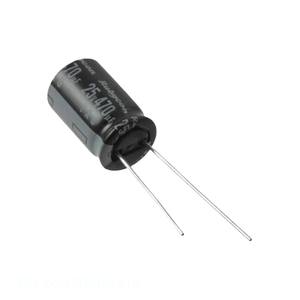 Distribuidor Autorizado, Condensador de Aluminio de 470 uF, 20%, 25V, Tipo RADIAL TH 25YXG470M10X16 - Product Image 1
