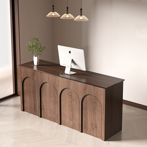 Hiện Đại Màu tối bằng gỗ quần áo cửa hàng thu ngân truy cập cửa hàng cắt tóc bàn tiếp tân coffer cửa hàng phía trước quầy lễ tân - Product Image 5