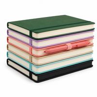 Carnet d'étudiant A5 à couverture rigide, reliure cousue, 100 feuilles, avec sangle élastique colorée, pochette en cuir portable, pour écriture et mémos, vente en gros