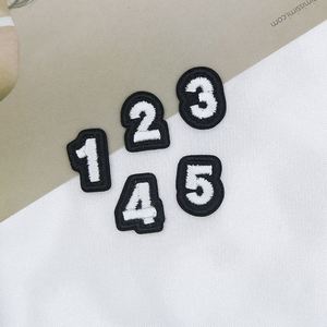 Parches Bordados con Borde Negro en Tamaño Pequeño, Disponibles en Stock, Parches Termoadhesivos con Números para Gorras, Tela y Material de Resina - Product Image 3