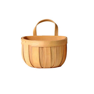 Cesta de almacenamiento de astillas de madera <span class=keywords><strong>Chiki</strong></span>, cesta tejida de ajo y jengibre para cocina, caja de cebollín colgante pequeña, cesta de bambú de ratán para colgar en la pared - Product Image 2