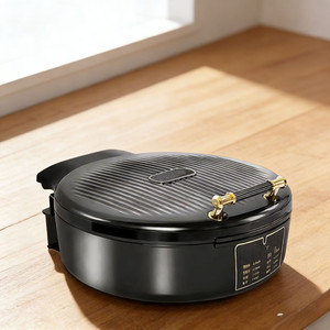 Parrilla Eléctrica de Contacto Maba de 1500W, Antiadherente, de Aleación de Aluminio, Grande y Profunda, para Cocinar Panqueques y Pan - Product Image 2