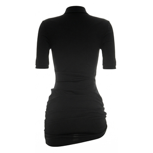 Viviblook Y26DS137 Robe d'été pour femme, nouvelle robe décontractée élégante à col à revers, manches courtes, ourlet asymétrique, mini-robe - Product Image 6