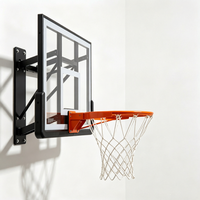 Panier de basket mural GW pour adultes et enfants, avec système de levage électrique extérieur, hauteur réglable, en acier blanc et PC