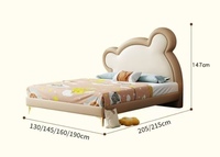 2025 moderne italien en cuir enfants lit King Size chambre meubles rembourrés tête de lit astronaute espace dessin animé enfants lit