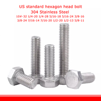 Boulon à tête hexagonale extérieur en acier inoxydable 304 Vis à tête hexagonale externe 10 #-32 1/4-28 5/16-24 3/8-16 3/8-24 7/16-20 1/2-13 5/8-11