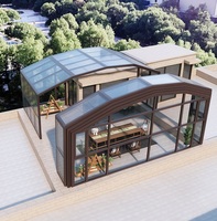 Penutup Kolam Renang Otomatis Modern dari Aluminium Alloy dengan Kaca Low-E untuk Sunroom di Cina