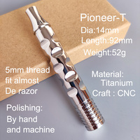 Manche de rasoir de sécurité en titane DISHI CNC adapté au rasoir presque à double tranchant pour le rasage humide des hommes