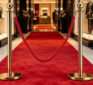 Barrière de gestion de foule <span class=keywords><strong>en</strong></span> corde dorée, vente <span class=keywords><strong>en</strong></span> gros directe usine pour banques, aéroports, musées - Product Image 6