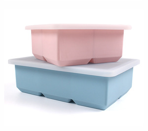 Oem/ODM cubos BPA miễn phí Silicone khuôn unisex 2-in-1 <span class=keywords><strong>Ice</strong></span> Cube Khay & <span class=keywords><strong>Ice</strong></span> Cream Maker tái sử dụng hình vuông de hielo khay - Product Image 3