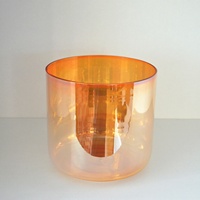 Bol chantant en cristal clair pour Chakra, 5 "-12", en Citrine, pour le son, la guérison et la méditation