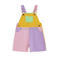 Combinaison Chic d'Été pour Bébé et Jeune Enfant, 95% Coton, Style Patchwork, Personnalisable en Usine, Faible MOQ, avec Bretelles et Poches, pour Garçons et Filles