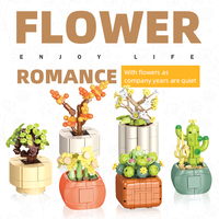 Nouveau produit phare : Ensemble de blocs de construction éducatifs et créatifs DIY, thèmes Perle, Rose, Cactus, Plante succulente en pot, Fleur, Cadeau pour enfants