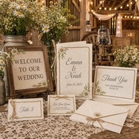 Vintage Hochzeits-Set im Scheunen-Stil mit Pflanzpapier, Schriftzug und Bindfaden - Kundenspezifischer Großhandel Öko-Freundliches Vintage Hochzeits-Set