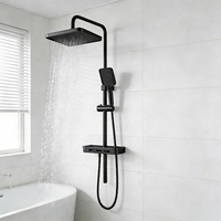 Ensemble de douche noir 3 fonctions de haute qualité avec jets pluie pressurisés et doux, douchette à main monofonction en acier inoxydable