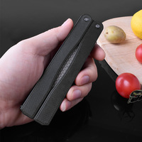 NOUVEAU Affûteur portable double face 400/600 grains, pierre à aiguiser diamantée de poche pour couteaux de cuisine, outils de jardin et d'extérieur