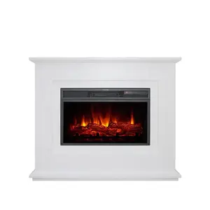 Cheminée intérieure moderne décorative à bois 220-240V avec flammes artificielles