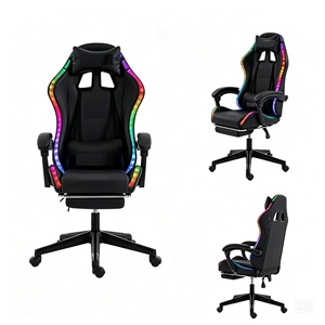 Sedia da Gaming Girevole in Pelle PU Personalizzata OEM ODM Stile Racing Ergonomico con Supporto Lombare e Luce RGB Ordine all'Ingrosso - Product Image 3