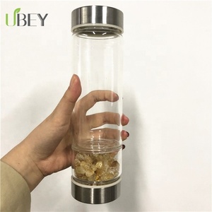 2019 tendance amazone verre bouteille d'eau cristal bouteille d'eau élixir avec capuchon pivotant - Product Image 6