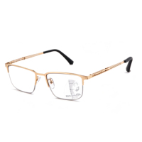 Lunettes photochromiques antireflet pour hommes, verres à changement de couleur, anti-lumière bleue, demi-monture, progressives, multifocales, pour la lecture