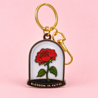 Individueller Rosen-Schlüsselanhänger Metall-Emaille-Charm Schlüsselring Beschichtet als Souvenir Reisegeschenk Großhandel Bulk Individuelles Logo Schlüsselanhänger-Set