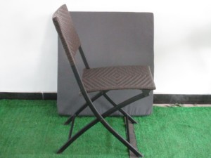 Venta al por Mayor 3PCS <span class=keywords><strong>Bistro</strong></span> mimbre de ratán al aire libre muebles de silla plegable marco de acero de jardín - Product Image 5
