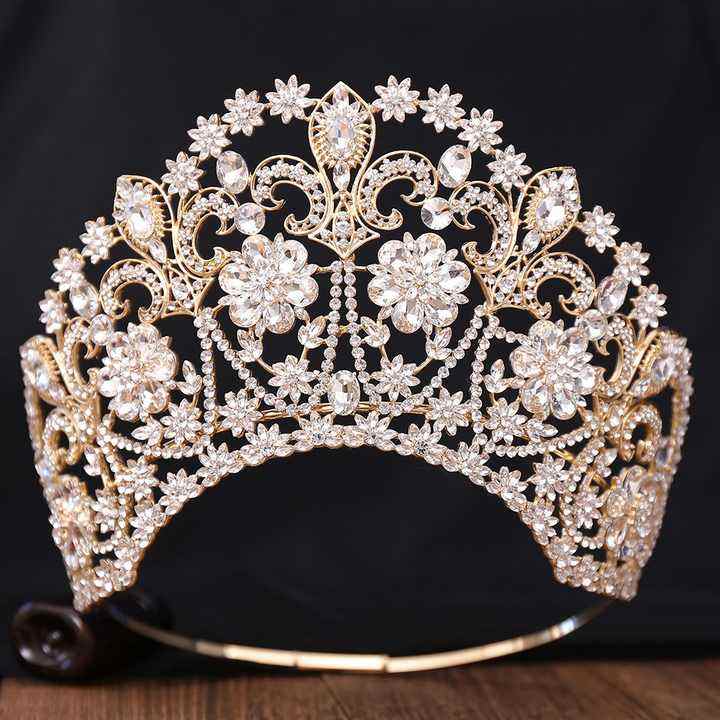 HZ114  Gold  Crown Tiara