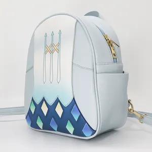 Mochila feminina de design personalizado genshin, mochila de impacto impresso para estudantes com alça macia