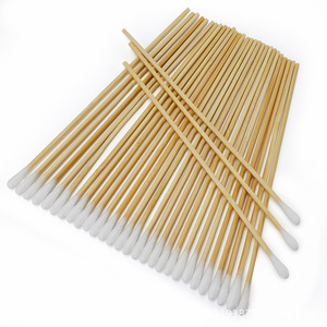 Hisopos de Bambú Largos Bonson de 15 cm con Cabeza Redonda, Algodón Absorbente para el Cuidado de Mascotas, 100 Unidades por Bolsa - Product Image 1