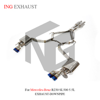 ING Edelstahl Auspuff anlage Leistung Catback für Mercedes Benz R230 SL500 5.5L 2005-2011 Schall dämpfer mit Ventil