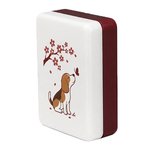 Fichas de Mahjong con Grabado de Perros: Pastor Alemán, Labrador, Golden Retriever, Bulldog, Color Borgoña, Estilo <span class=keywords><strong>Americano</strong></span> - Product Image 1