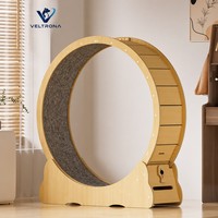 Roue d'exercice pour chat en bois, tapis de course silencieux, jouet d'intérieur, surface en tapis, 5 tailles, 81-103 cm
