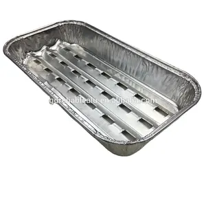 disposable 340* 230* 28mm oven safe effective practical aluminum BBQ trays rectangular aluminum grill outdoor cooking