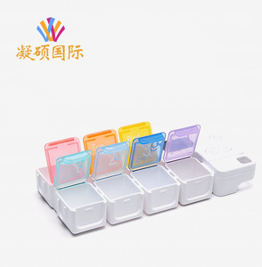 Chỉ thị ánh sáng tùy chỉnh thông minh Điện tử Pill hộp hẹn giờ nhắc nhở rung LED ánh sáng 7 ngày một tuần Pill hộp - Product Image 3