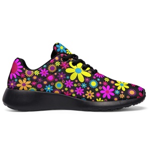 Factory Wholesale Sports Running <strong>Shoes</strong> Customized <strong>Funky</strong> Retro Flowers Printed Sneakers Women Lightweight Casual Walking <strong>Shoes</strong> - Product Image 4