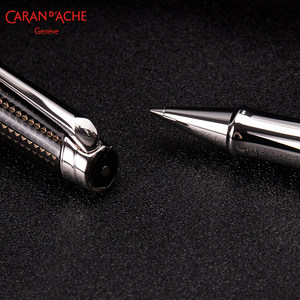<span class=keywords><strong>Stylo</strong></span> à bille <span class=keywords><strong>CARAN</strong></span> DACHE LEMAN <span class=keywords><strong>plaqué</strong></span> argent, encre noire, design unisexe, cadeau vintage haut de gamme pour le bureau et les affaires - Product Image 3