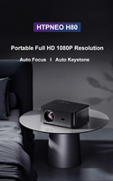 Projecteur LCD portable HTP H80 nouvelle conception, résolution Full HD 1080P, 450 lumens ANSI, LTPS, pour entreprise et home cinéma