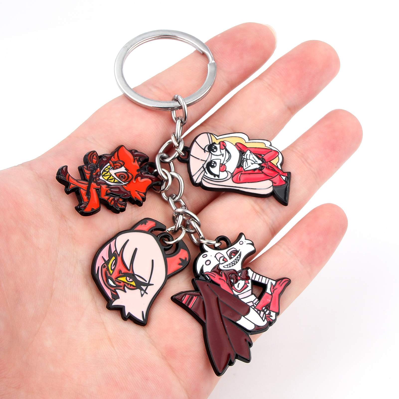 Lot De 8 Porte-clés Personnages Dessin Animé - Angel Dust, Alastor, Vaggie, Husk - Acrylique Coloré Pour Fans Cosplay