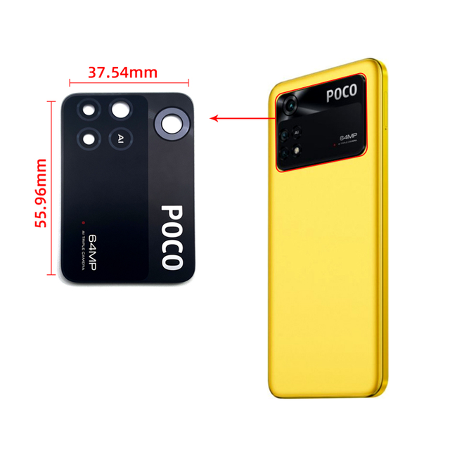 Cellphone Rear Camera Lens for Xiaomi Poco M4 Pro 4G Camera Lens Cover Back Camera Glass Lens Replacement Phone Spare Parts