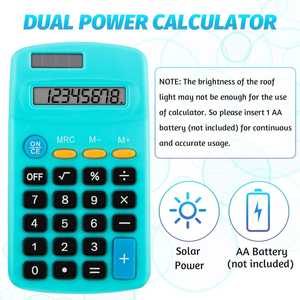 Mini calculatrice électronique Machine 8 chiffres étudiant professionnel solaire petite calculatrice de poche pour fournitures de bureau - Product Image 2