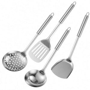 Hot Selling Stainless Steel Kitchen Utensils Sets 4 Pieces Kitchen Cookware <b>Tools</b> Spoon Ladle Turner Cooking <b>Tools</b> Kitchenware - Product Image 1