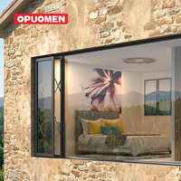 Fenêtres à battants en aluminium noir OPUOMEN NFRC à double vitrage en verre trempé pour maisons