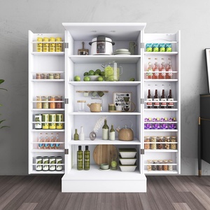 Blanco Independiente Buffet Armarios de almacenamiento de alimentos Aparador Madera Comedor Cocina <span class=keywords><strong>Despensa</strong></span> Gabinete - Product Image 4